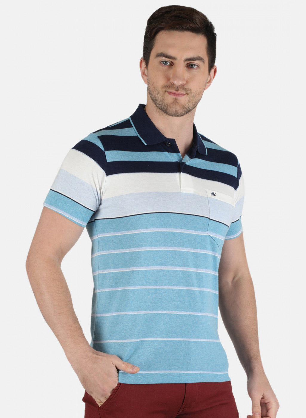 Men Blue Stripe T-Shirt