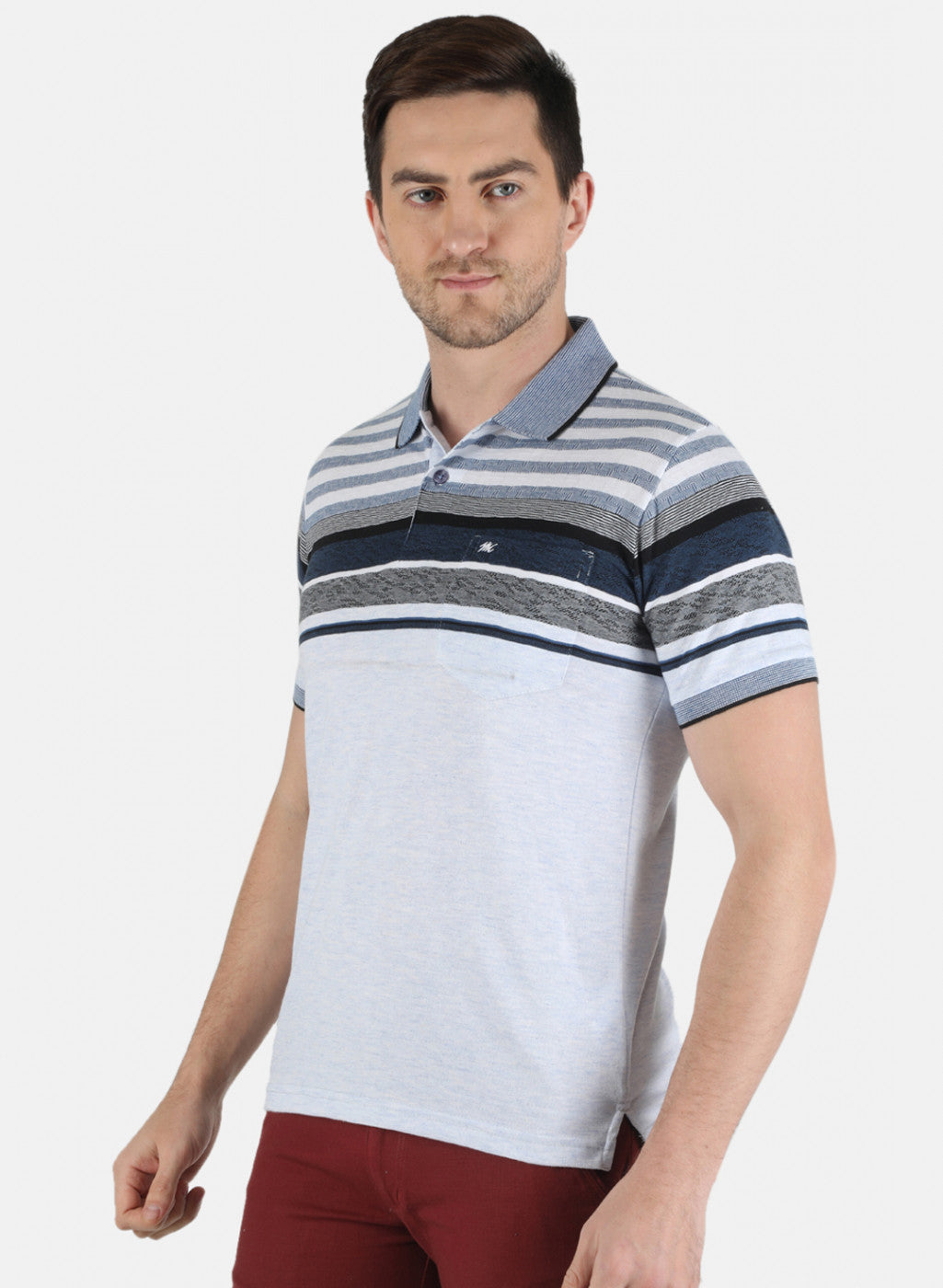 Men Sky Blue Stripe T-Shirt