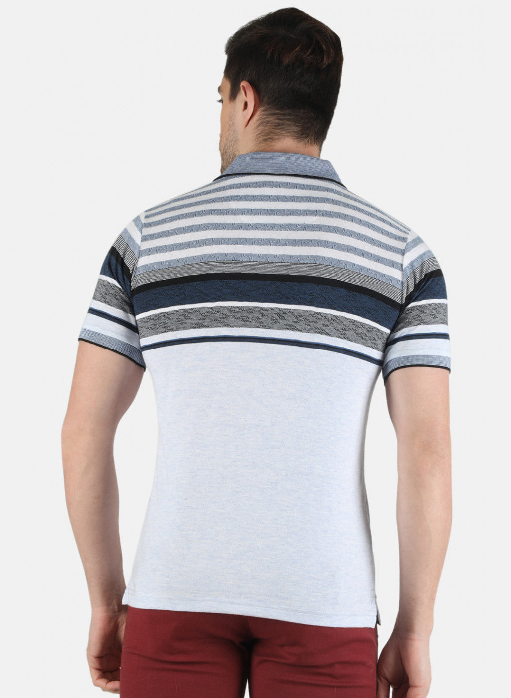 Men Sky Blue Stripe T-Shirt