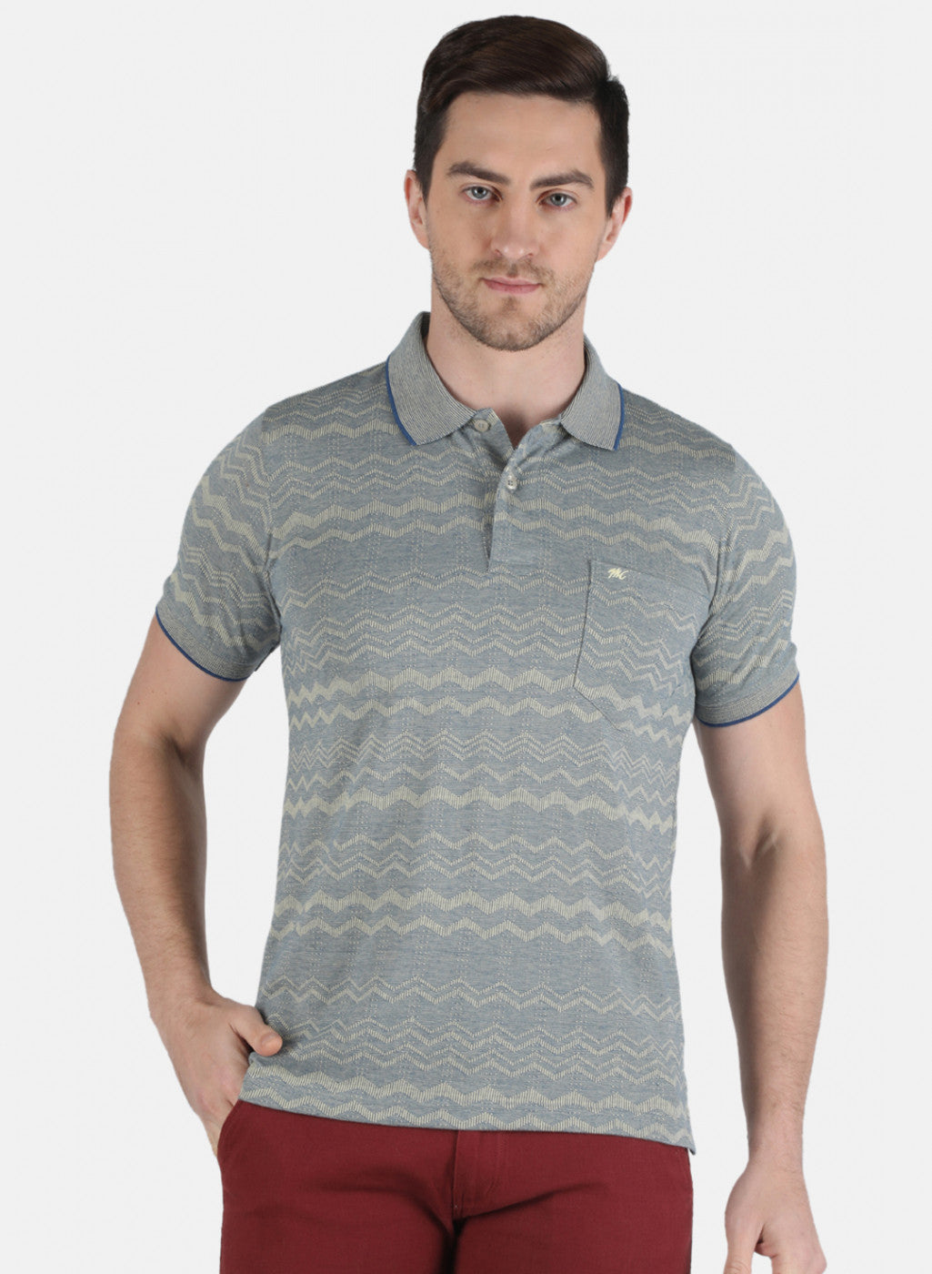 Men Grey Stripe T-Shirt