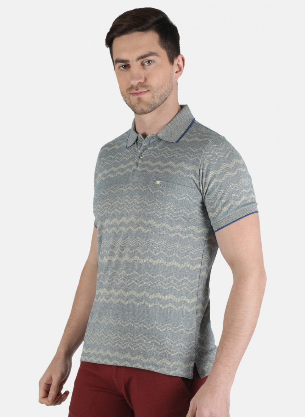 Men Grey Stripe T-Shirt