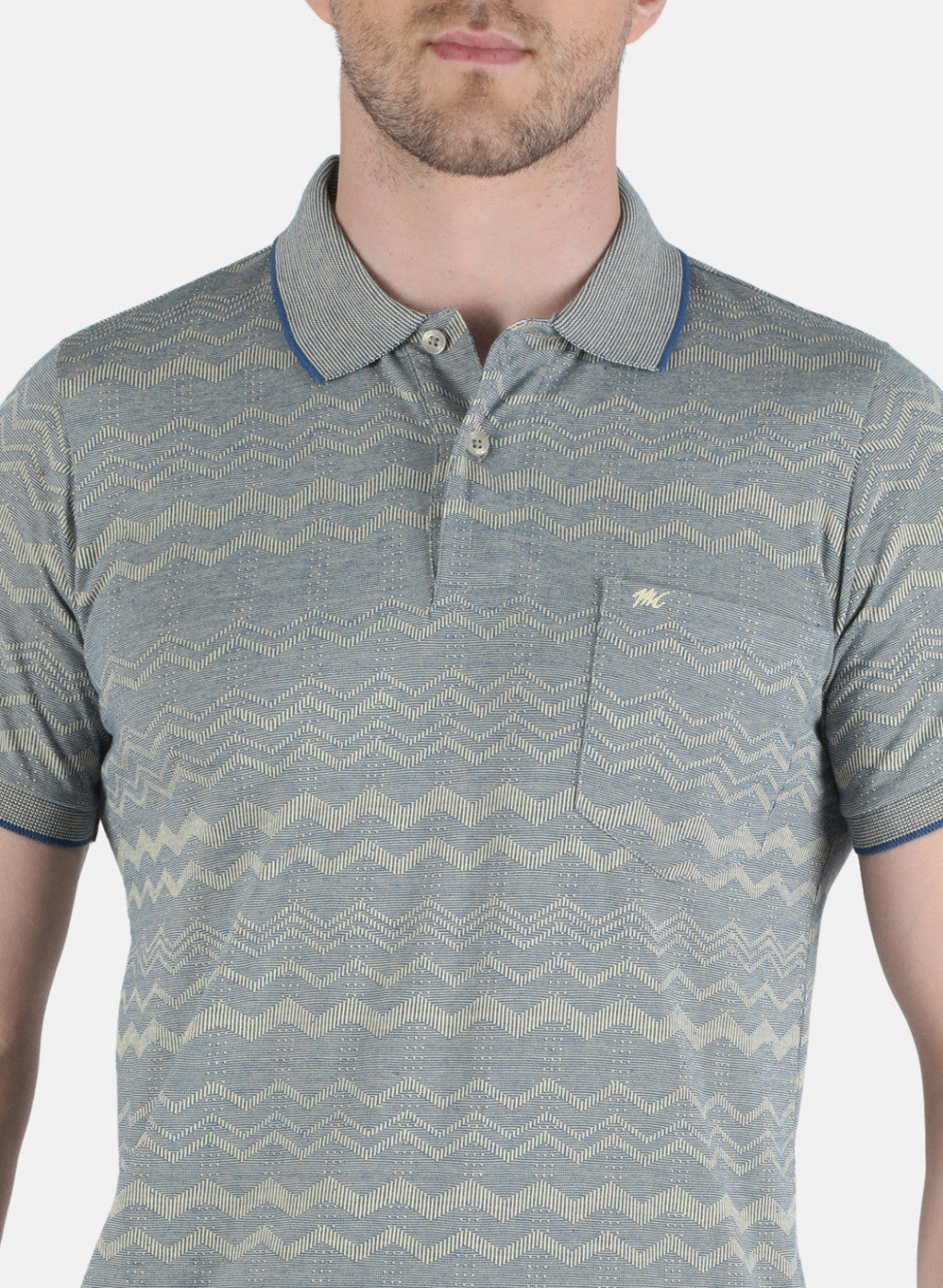 Men Grey Stripe T-Shirt