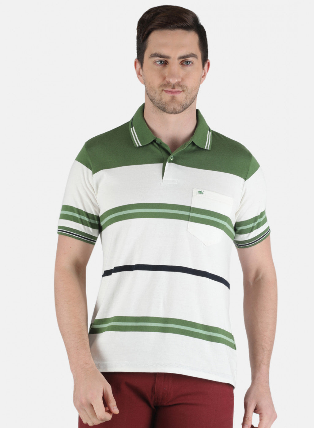 Men Green Stripe T-Shirt