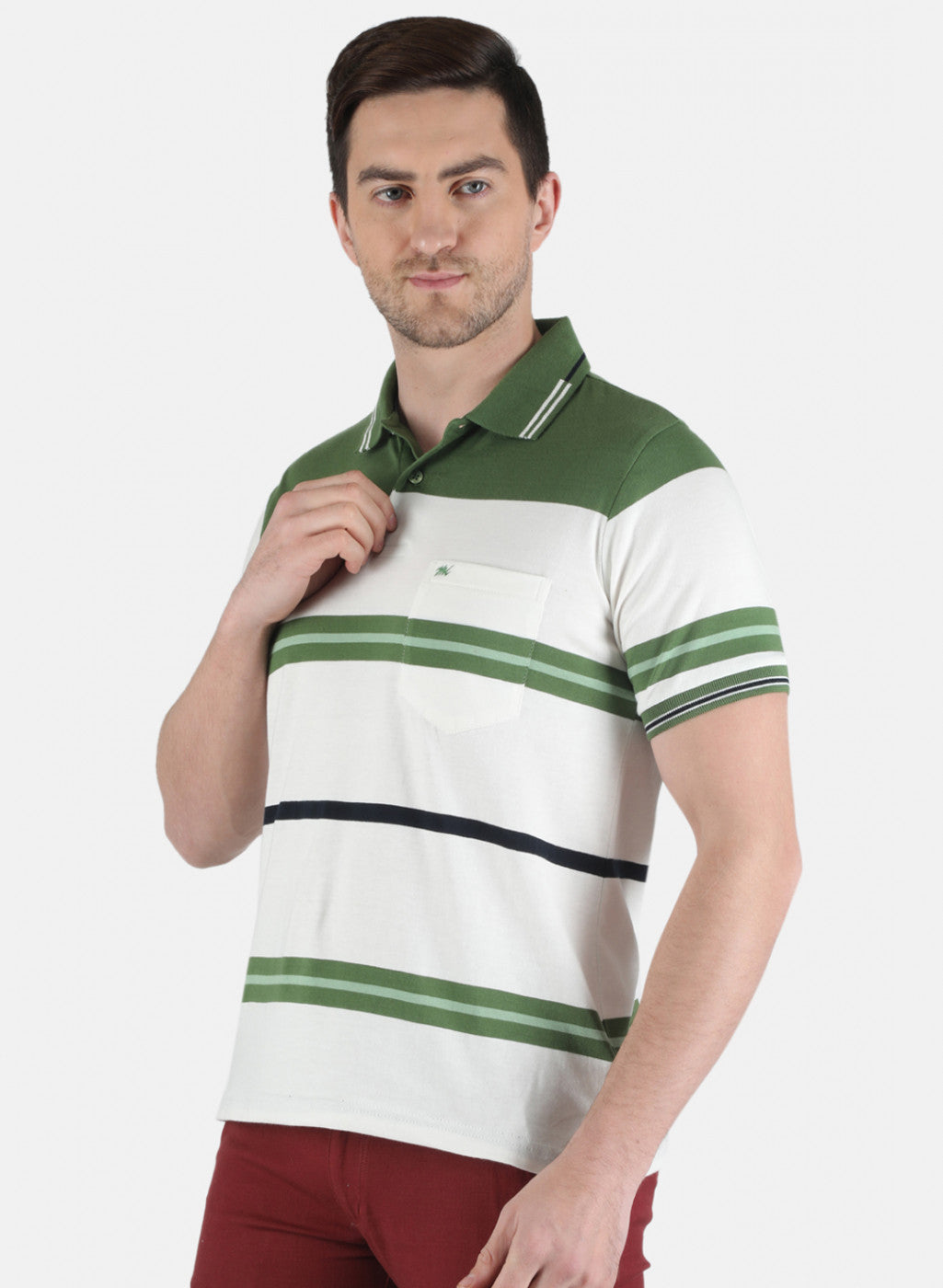 Men Green Stripe T-Shirt