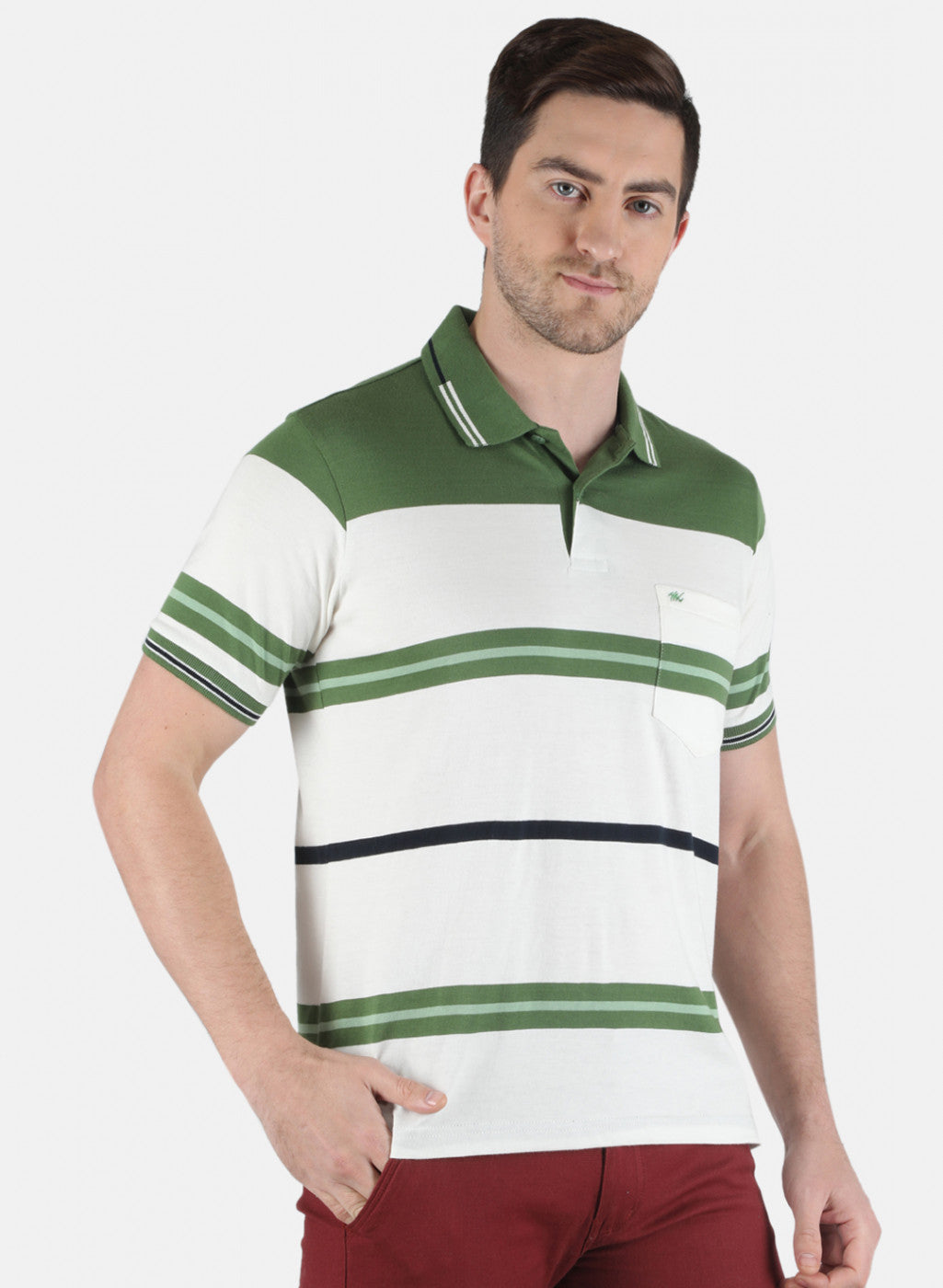 Men Green Stripe T-Shirt