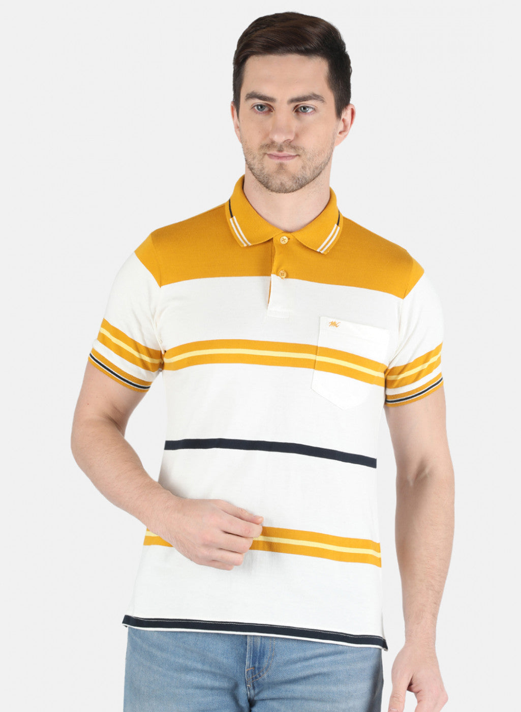 Men Yellow Stripe T-Shirt