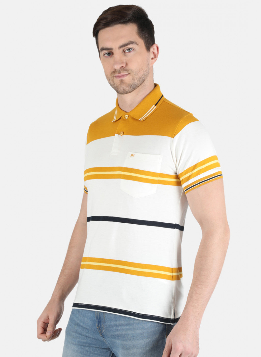 Men Yellow Stripe T-Shirt