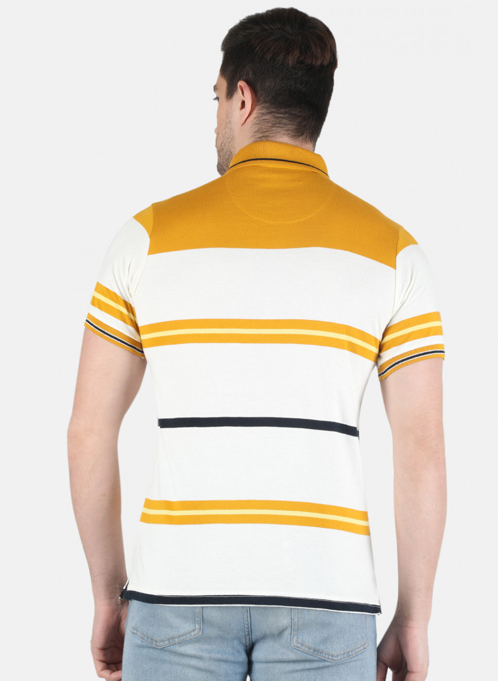 Men Yellow Stripe T-Shirt