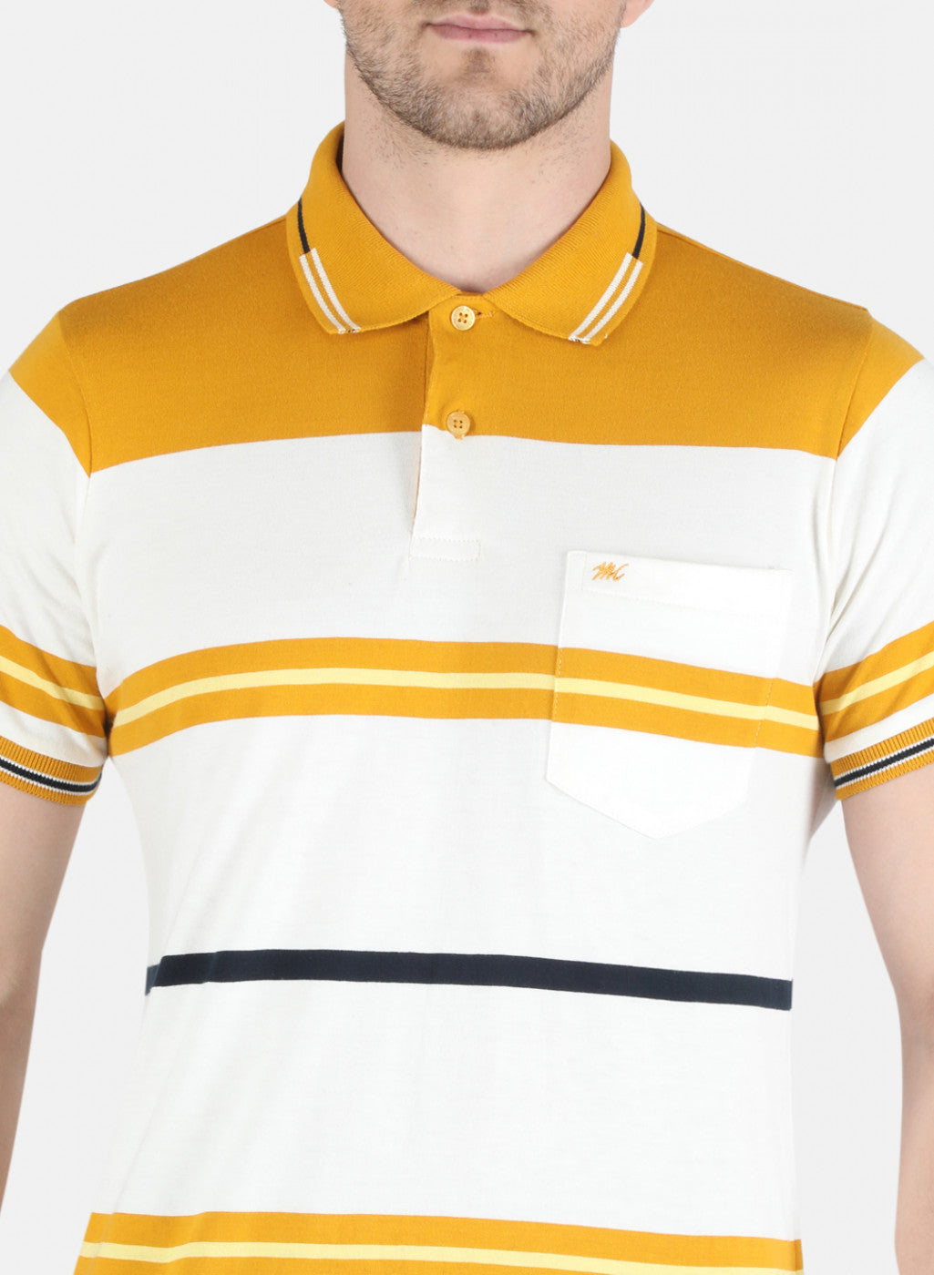 Men Yellow Stripe T-Shirt