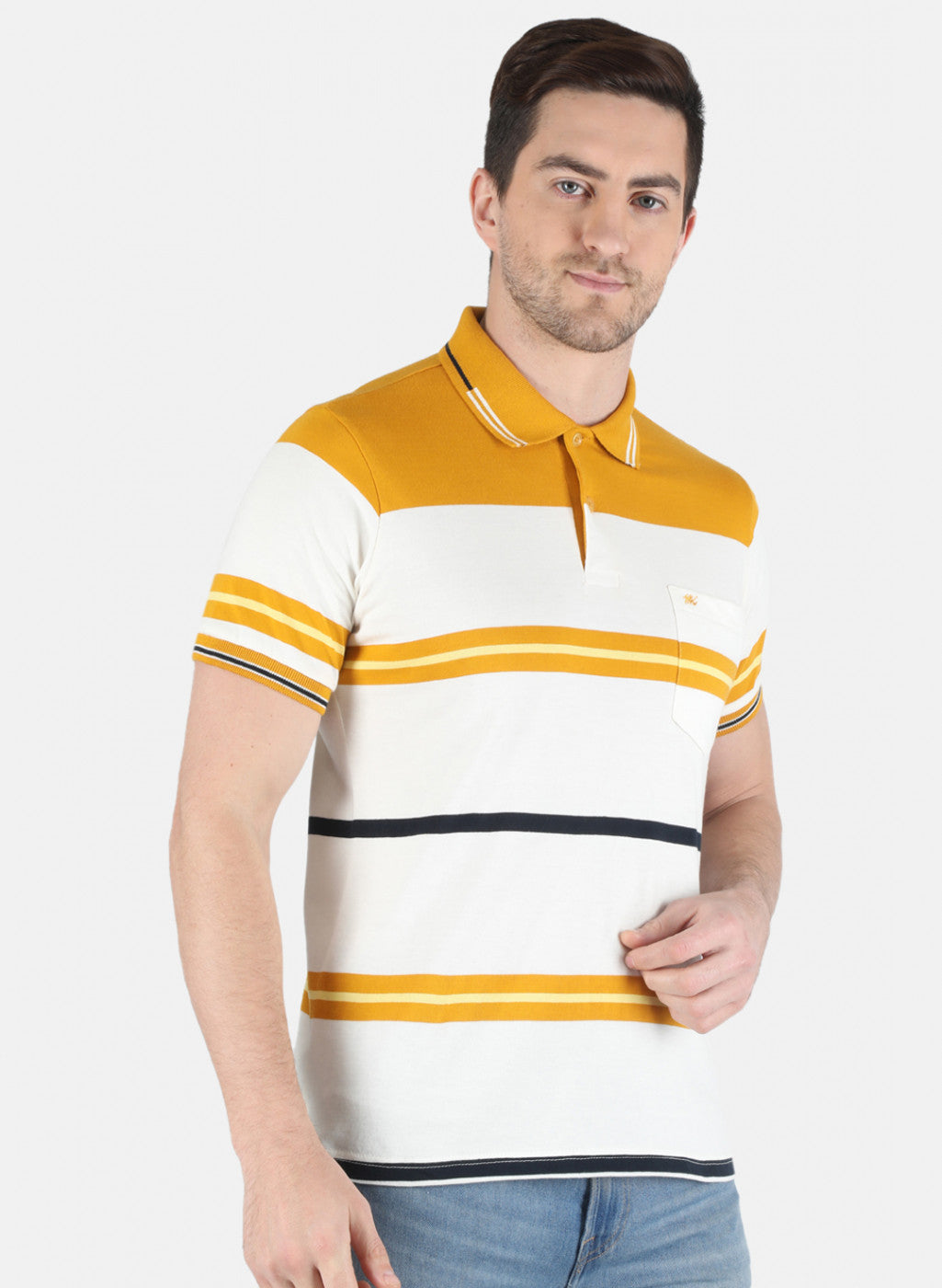 Men Yellow Stripe T-Shirt