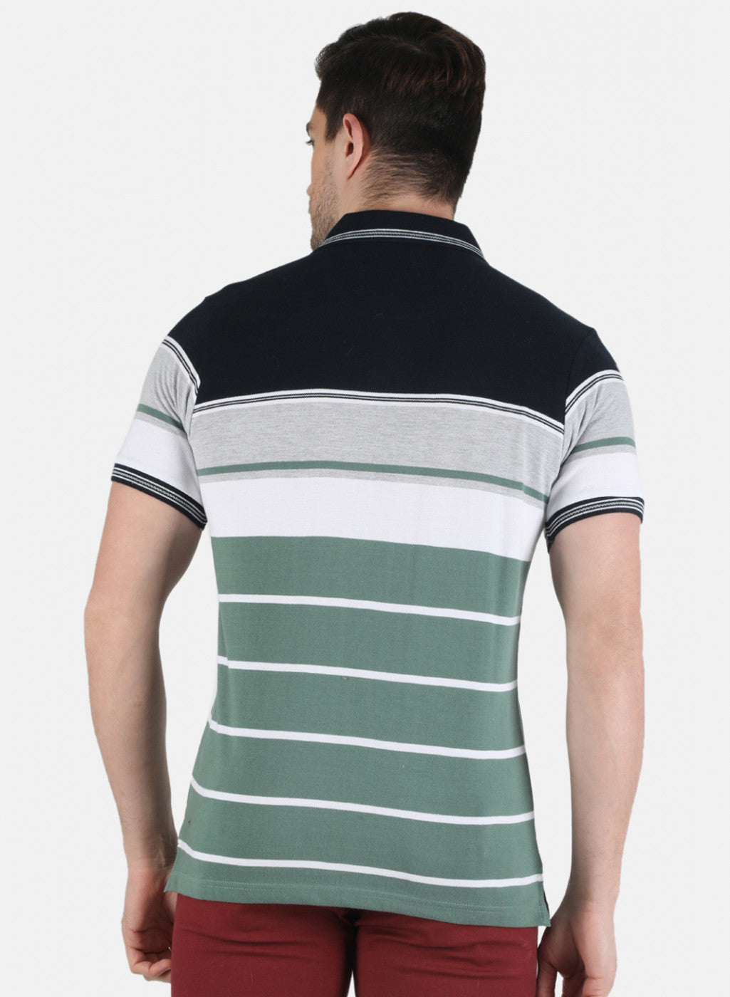 Men Green Stripe T-Shirt