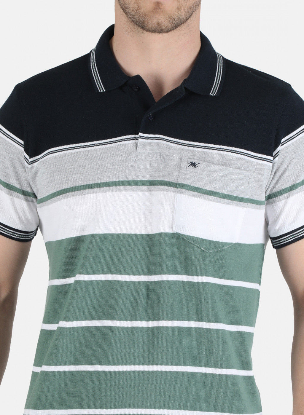 Men Green Stripe T-Shirt