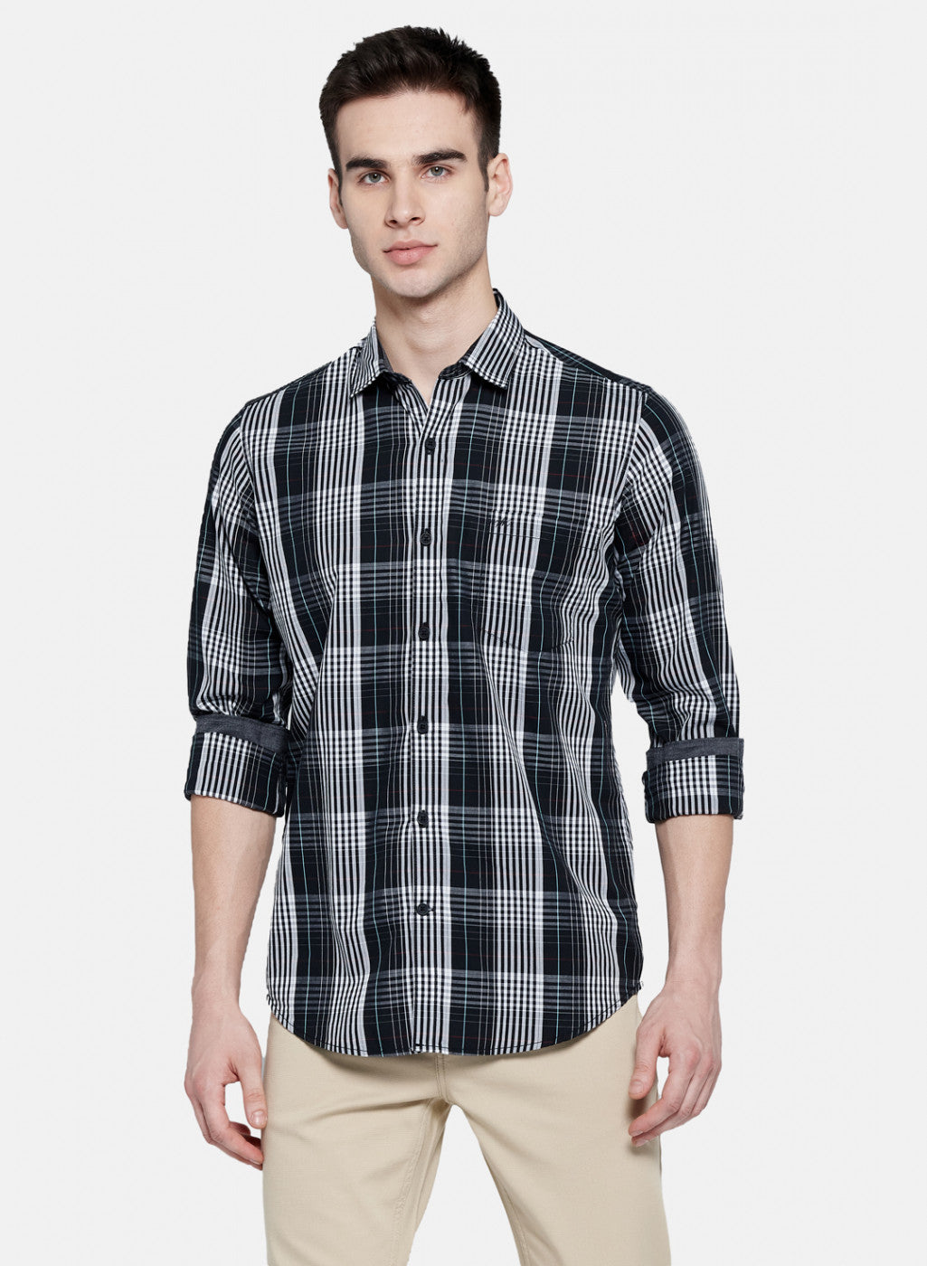 Mens Black Check Shirt