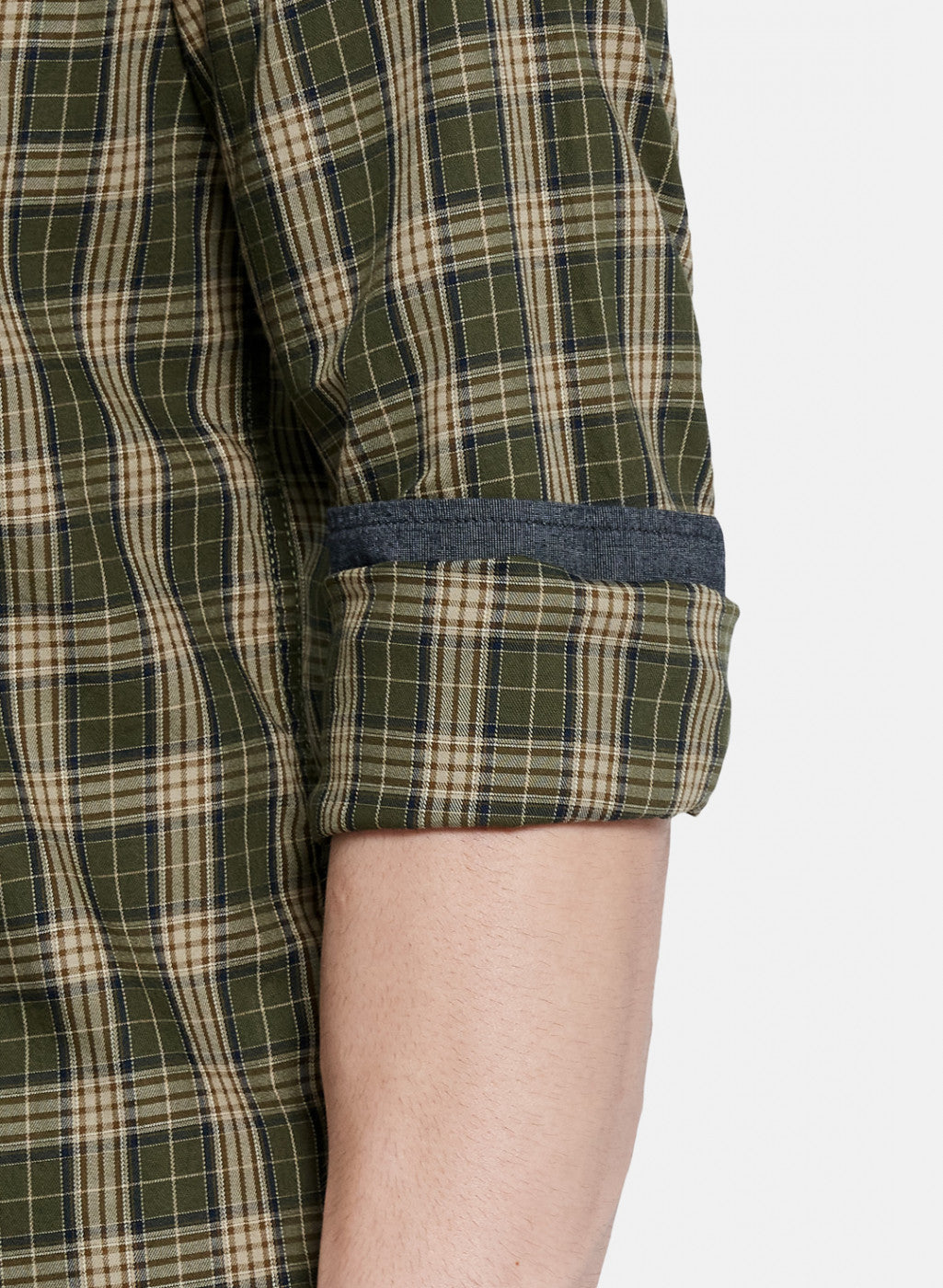 Mens Olive Check Shirt