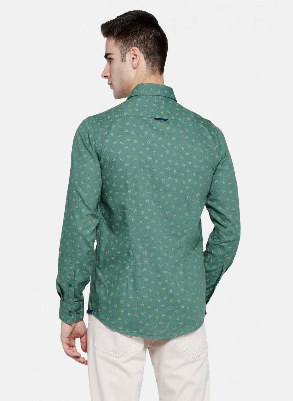 Mens Green Printed Shirt