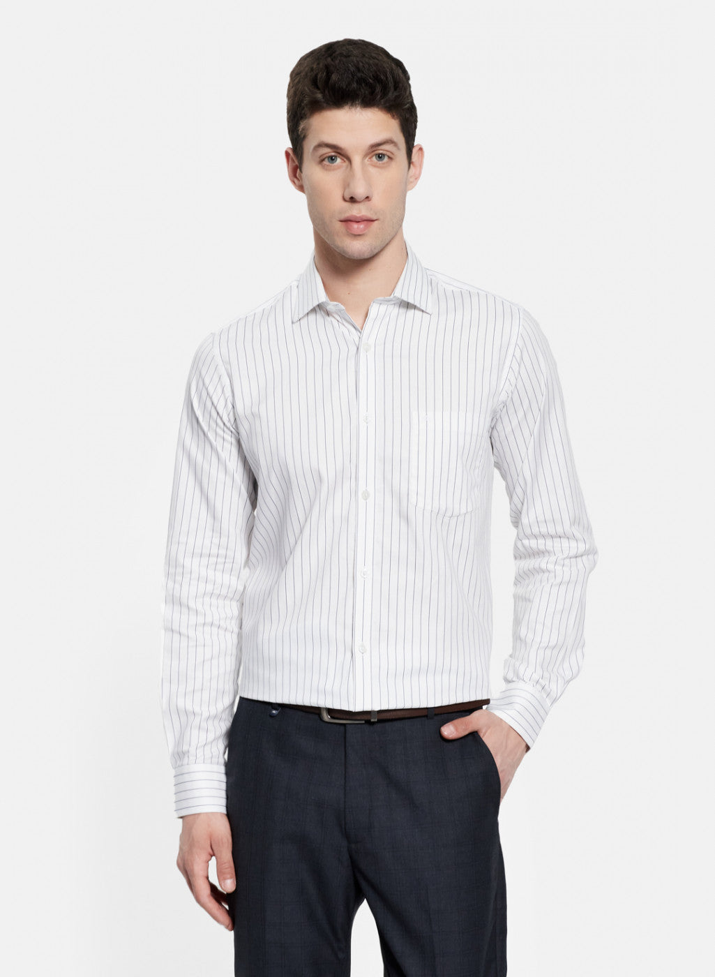 Mens White Stripe Shirt