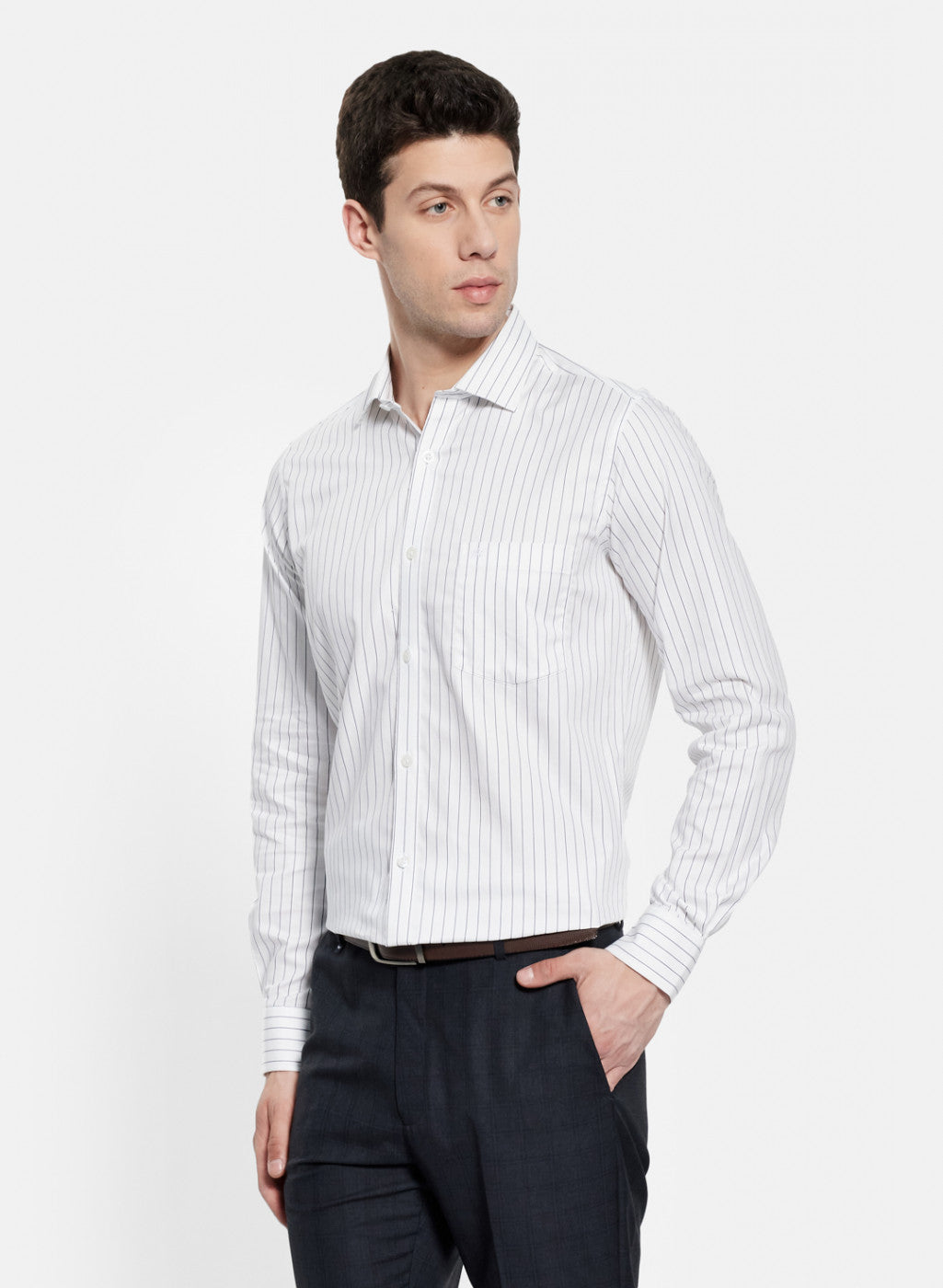 Mens White Stripe Shirt