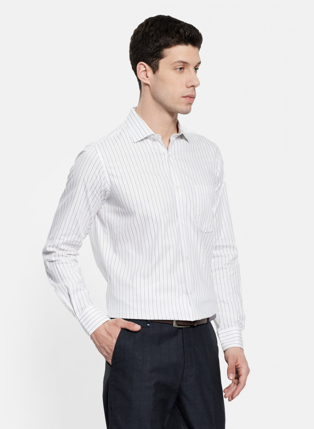 Mens White Stripe Shirt