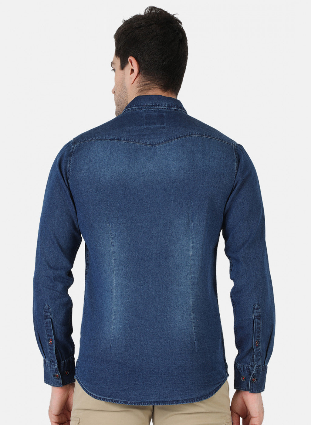 Men NAvy Blue Solid Shirt