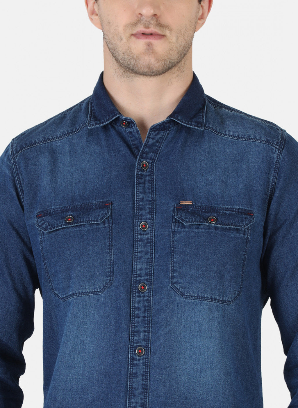 Men NAvy Blue Solid Shirt