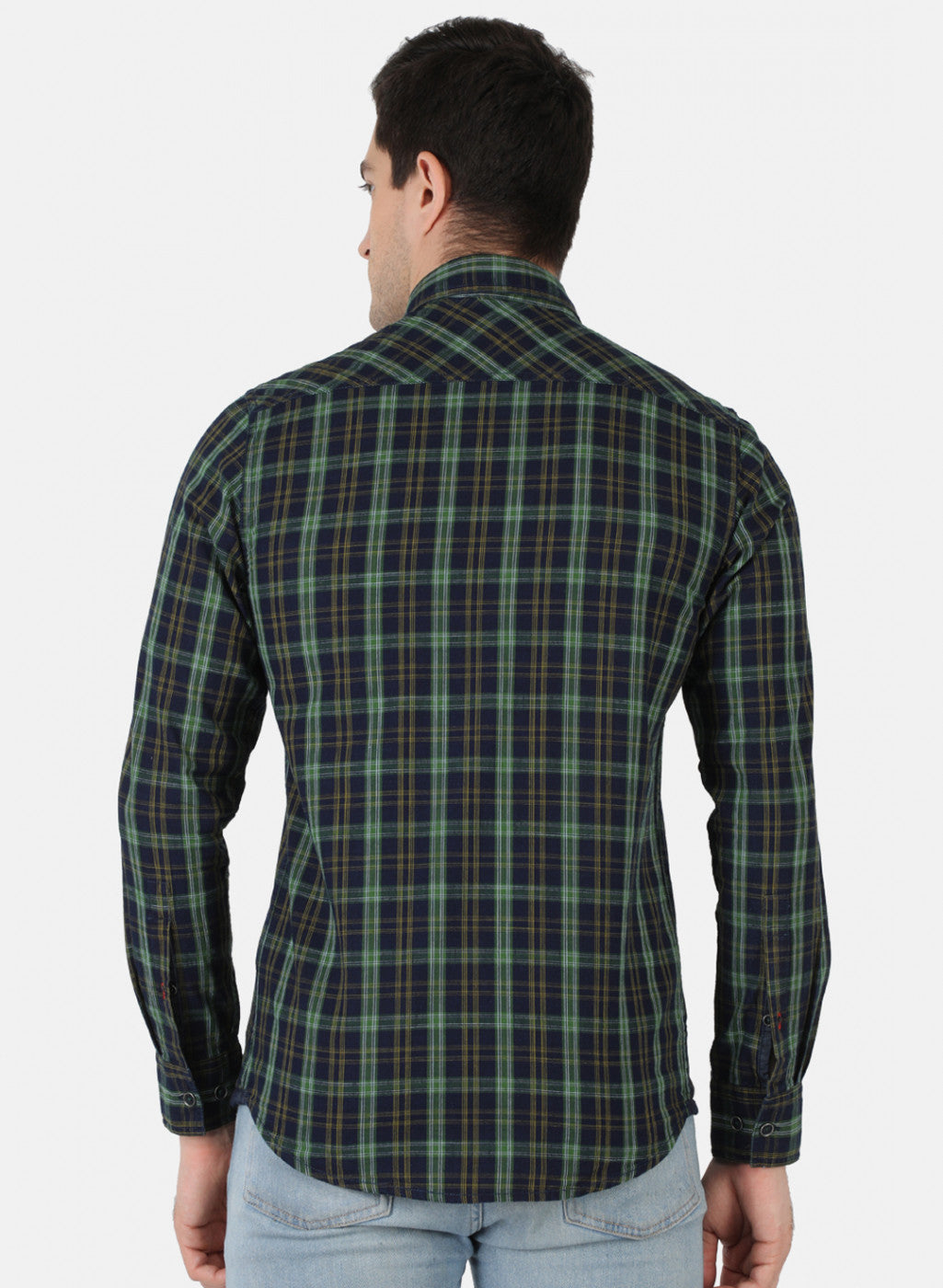 Men Green Check Shirt