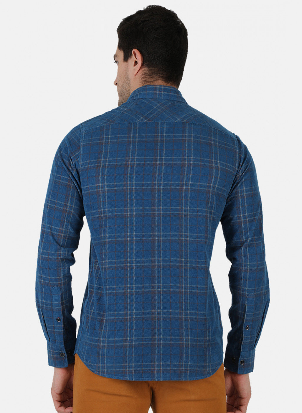 Men Blue Check Shirt