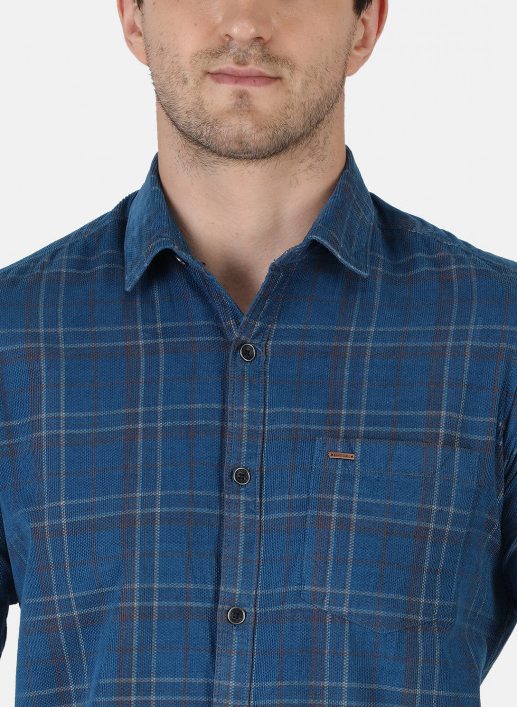 Men Blue Check Shirt