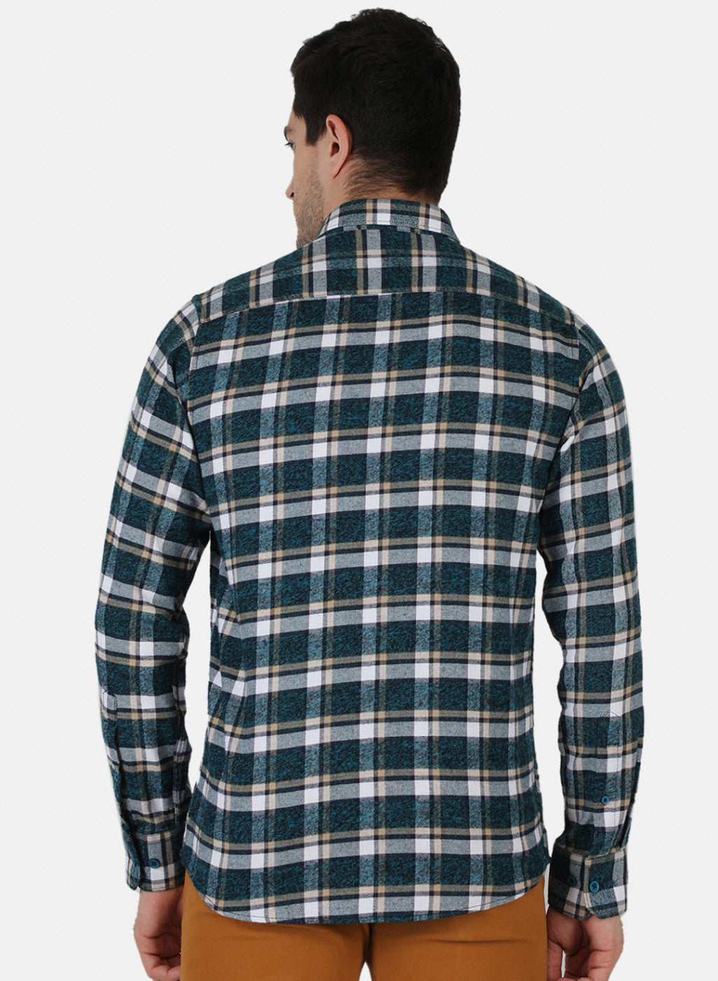 Men Blue Check Shirt