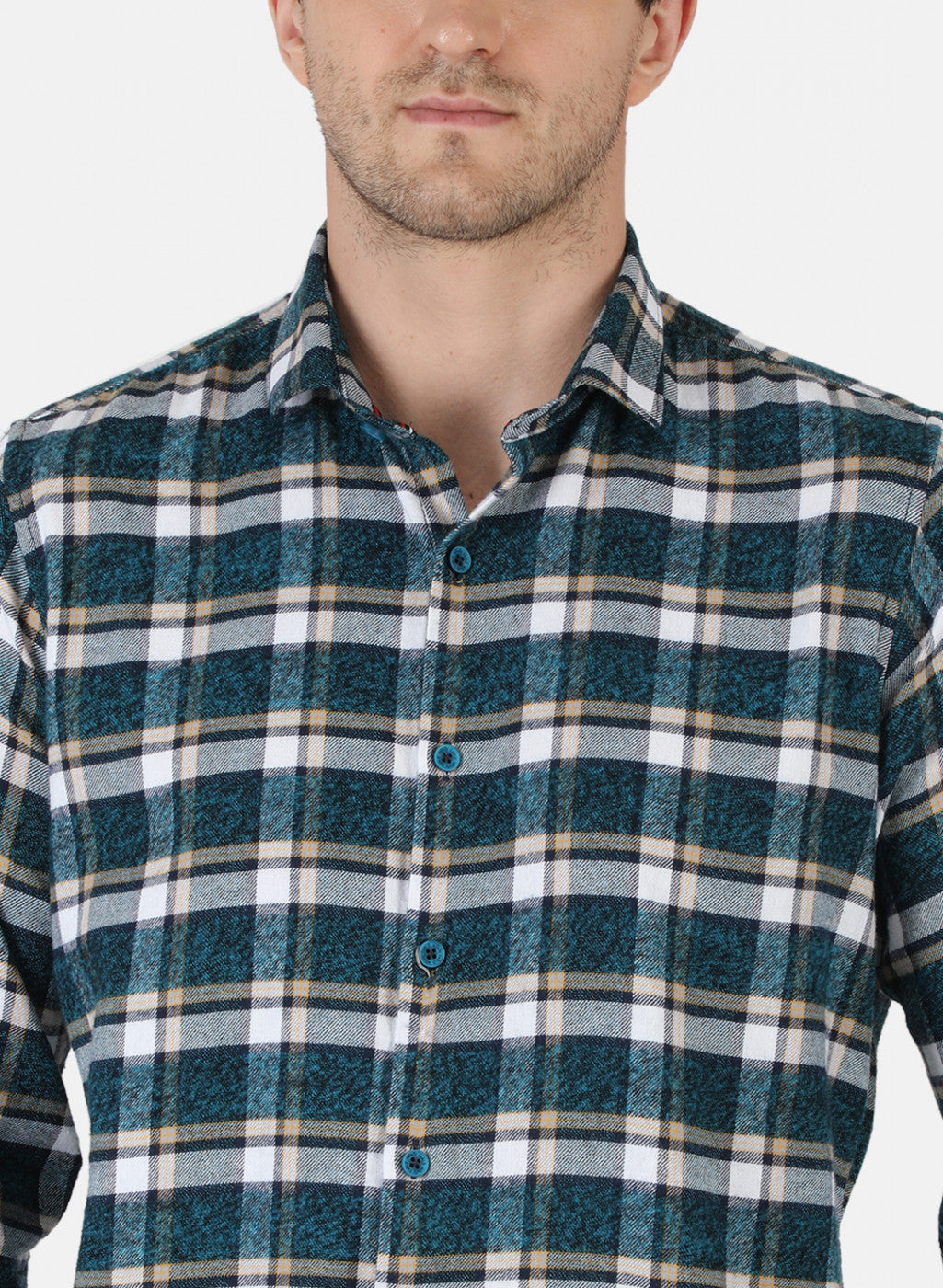 Men Blue Check Shirt