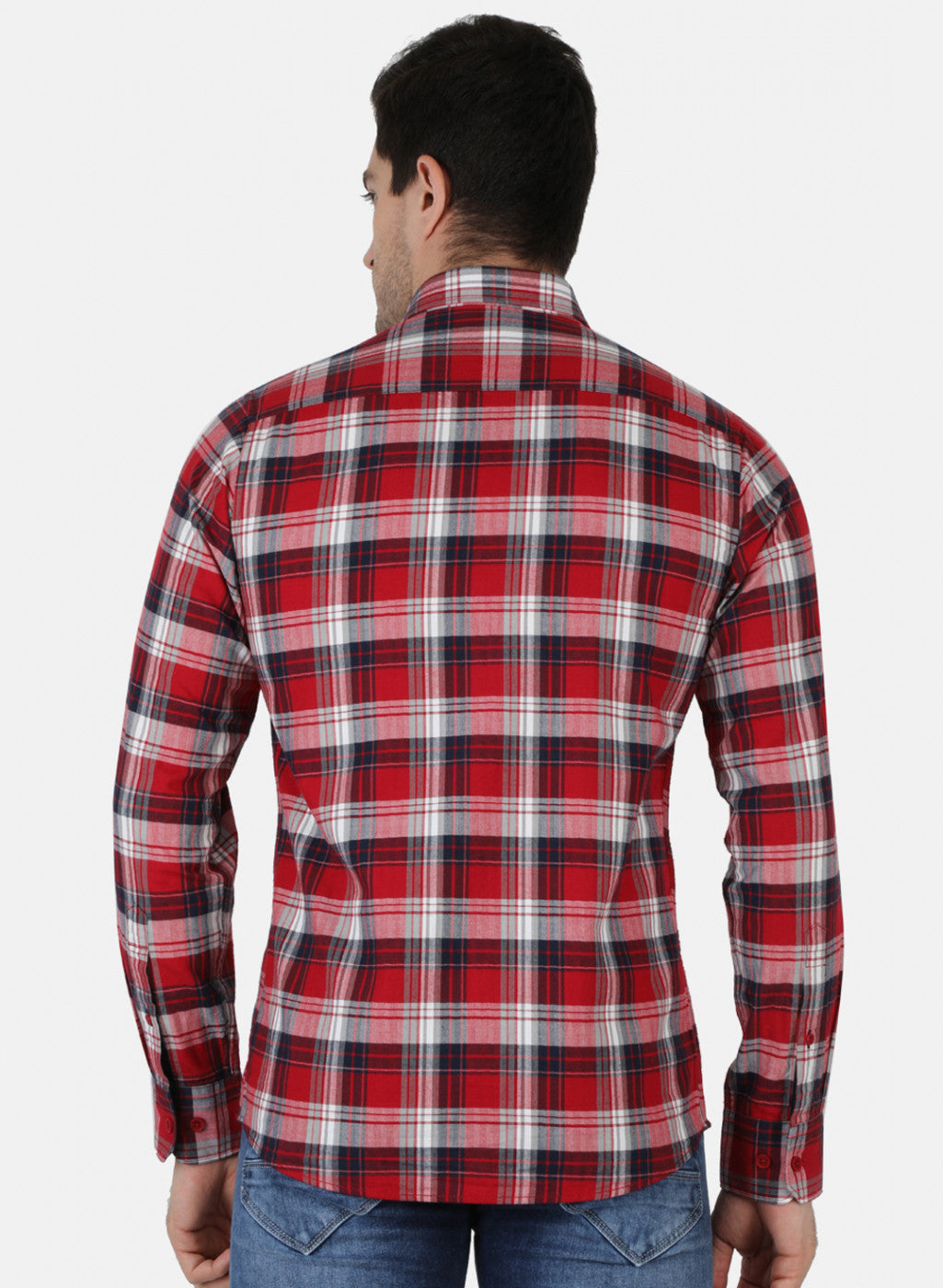 Men Red Check Shirt