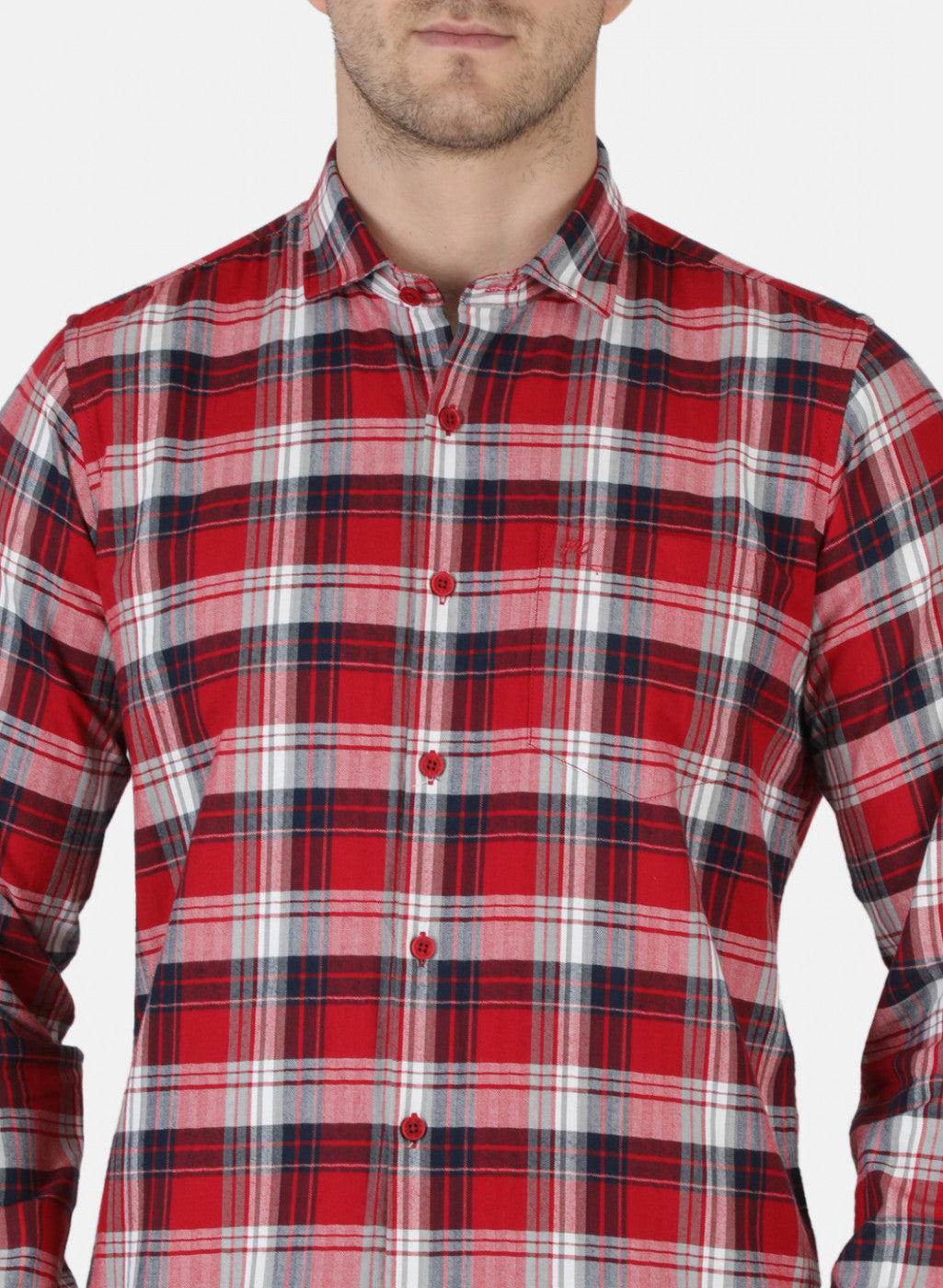 Men Red Check Shirt