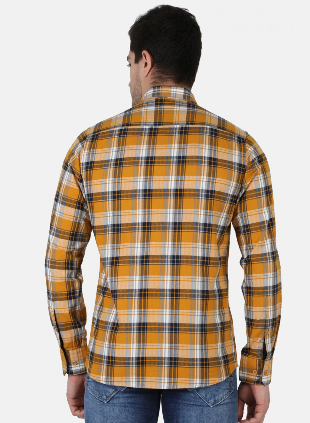 Men Mustard Check Shirt