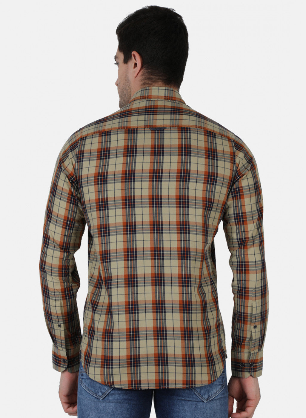 Men Brown Check Shirt