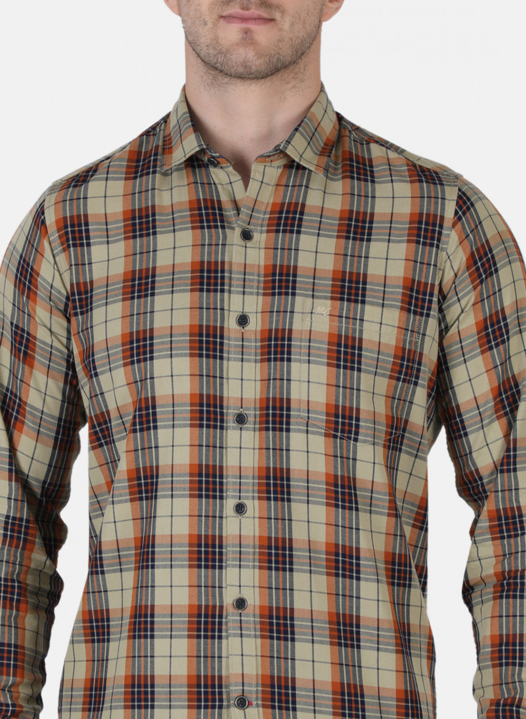 Men Brown Check Shirt