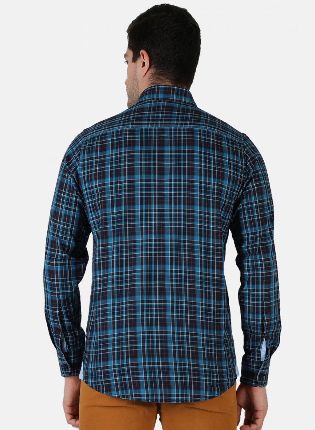 Men NAvy Blue Check Shirt