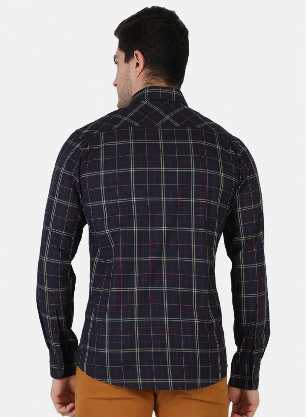 Men NAvy Blue Check Shirt