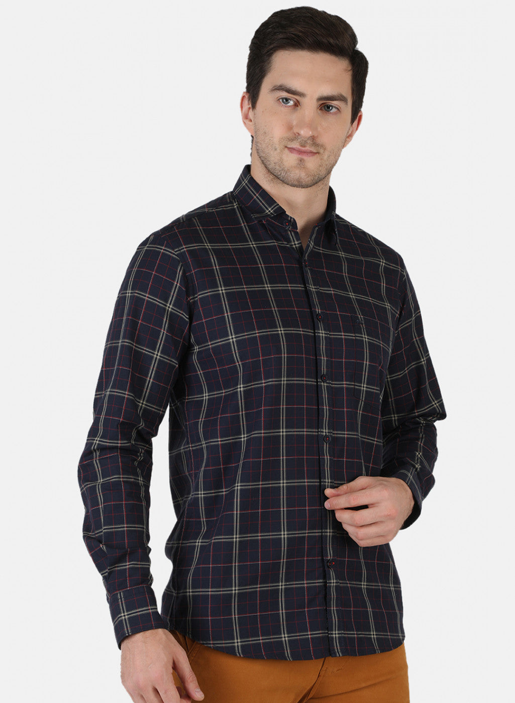 Men NAvy Blue Check Shirt