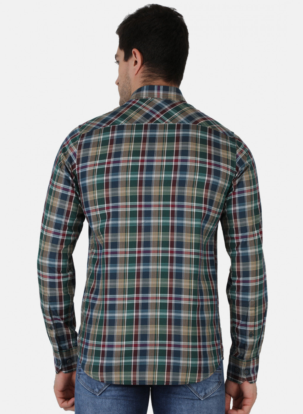 Men Green Check Shirt