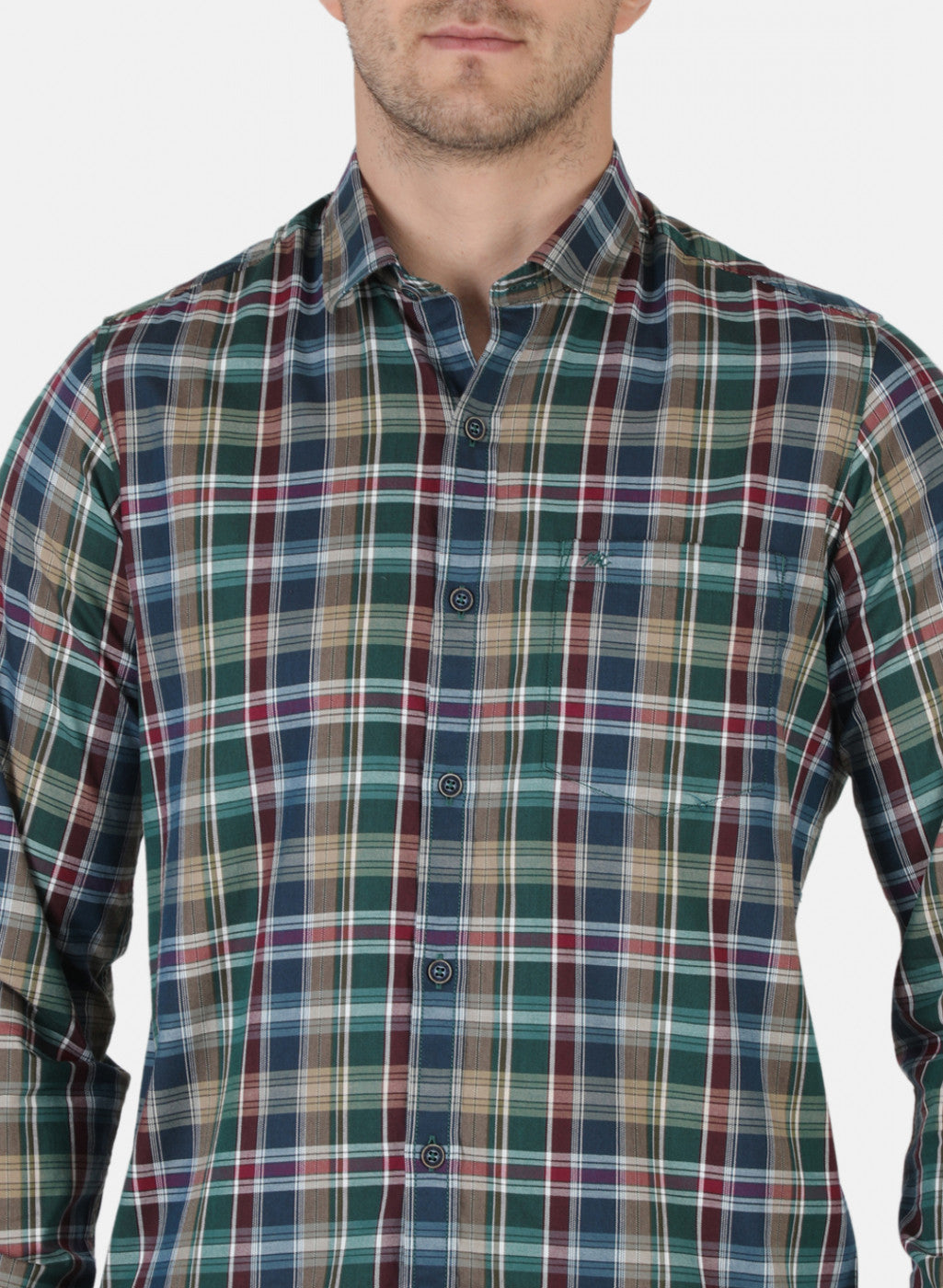 Men Green Check Shirt