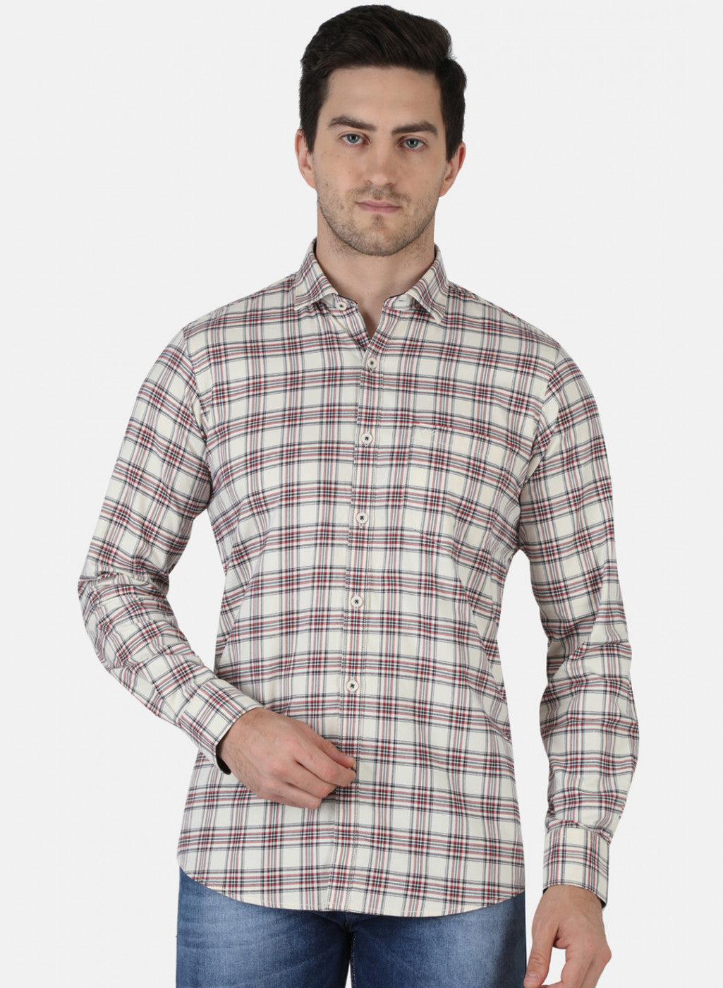 Men Red Check Shirt