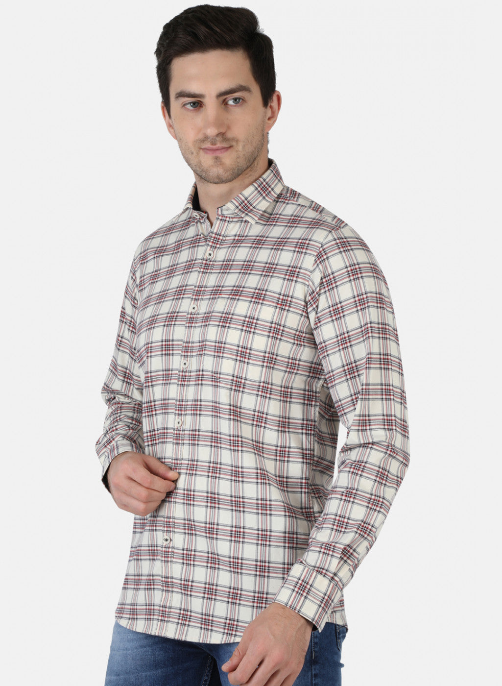 Men Red Check Shirt