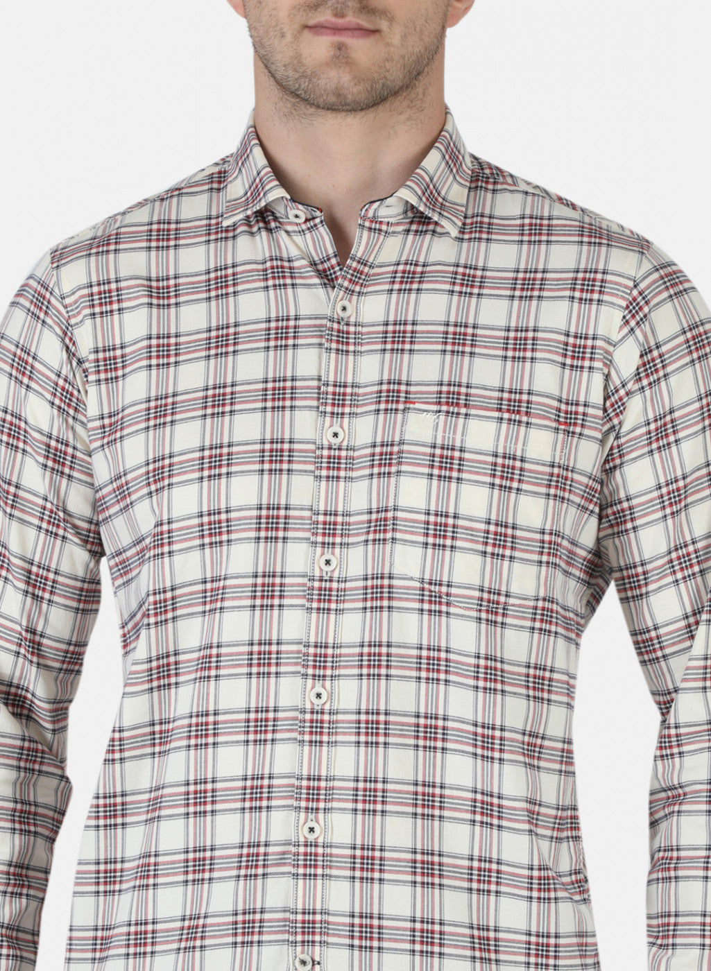 Men Red Check Shirt