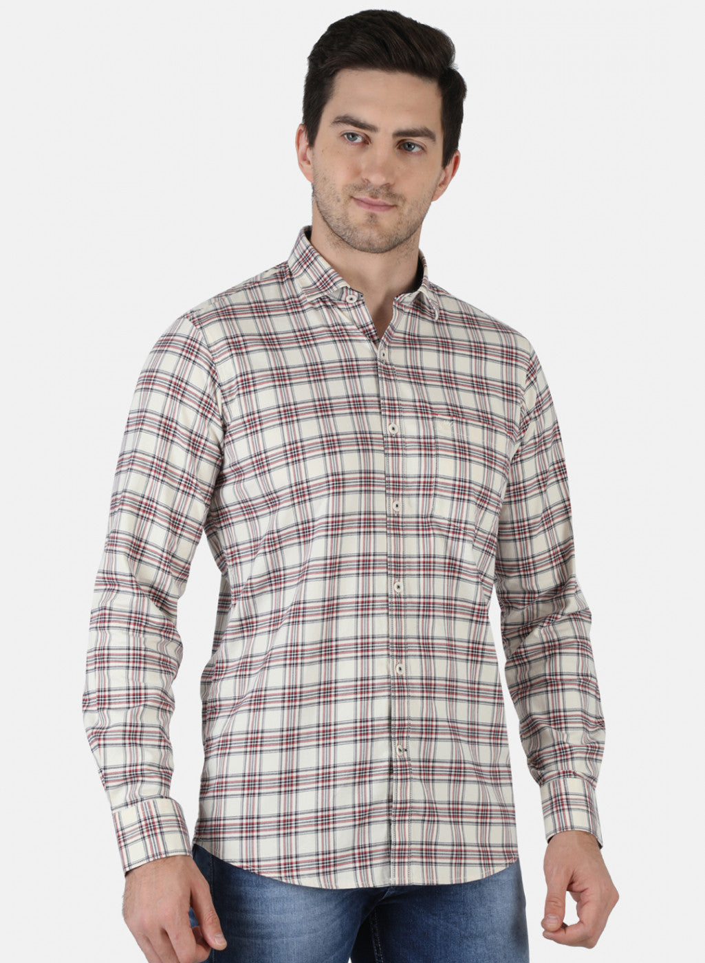 Men Red Check Shirt