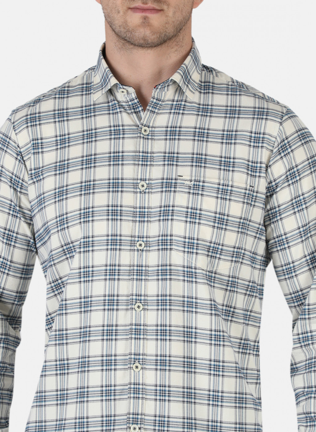 Men Blue Check Shirt