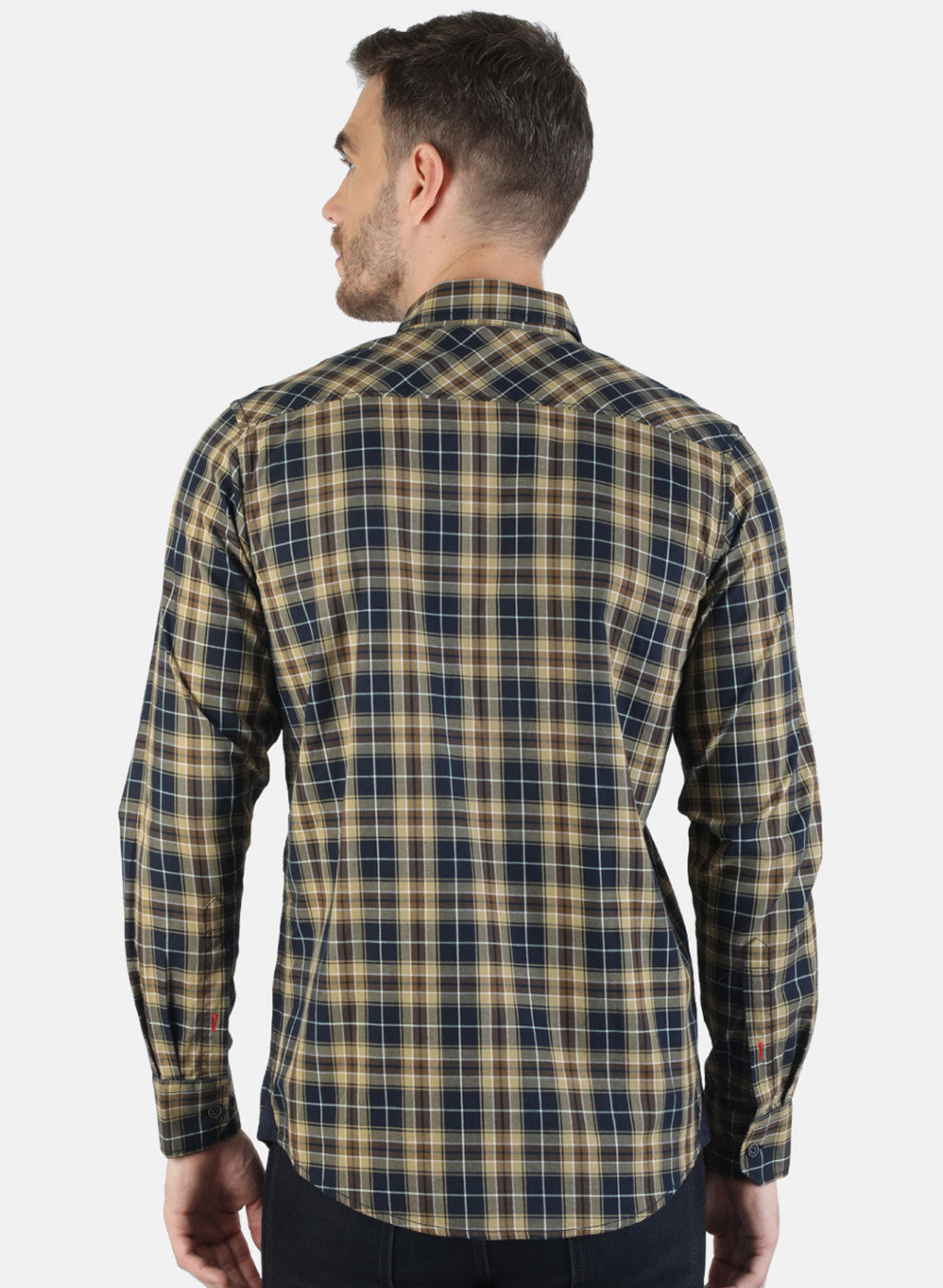 Men Brown Check Shirt