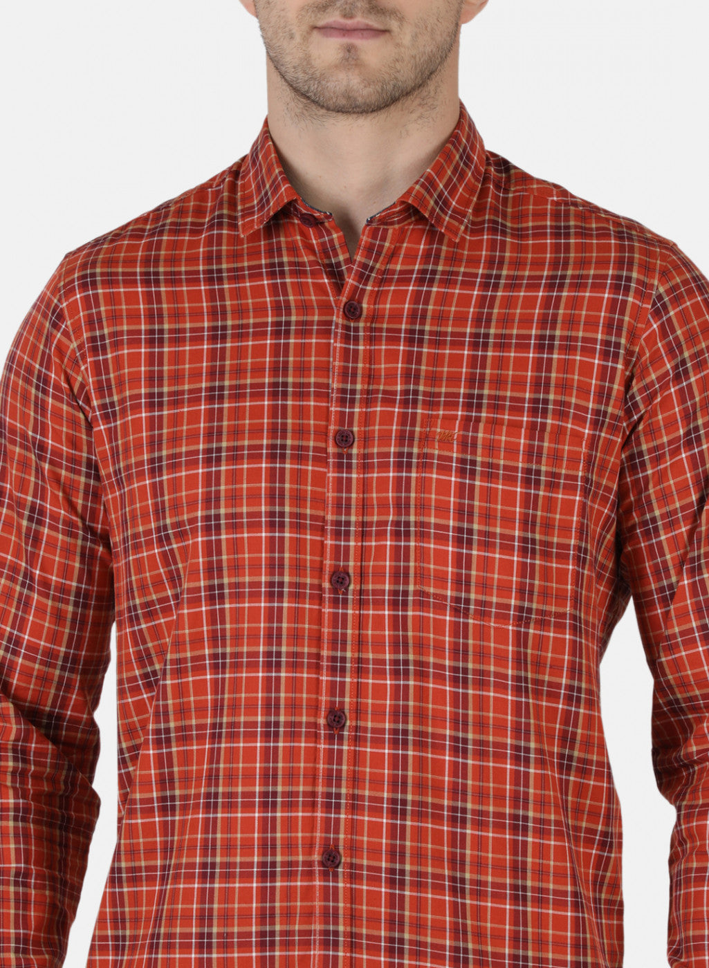 Men Red Check Shirt