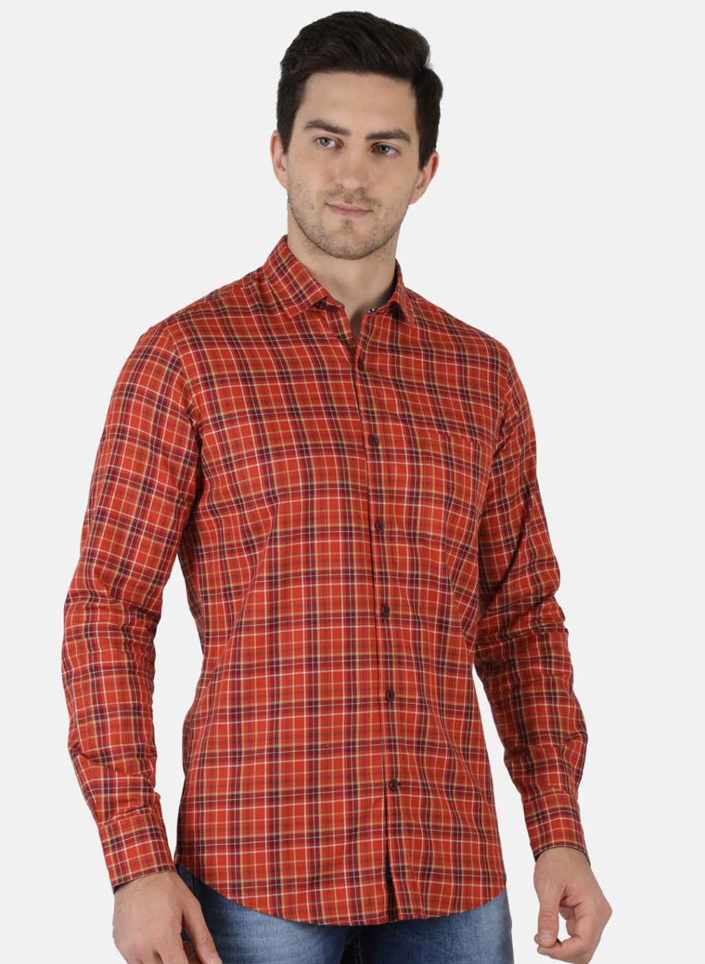 Men Red Check Shirt