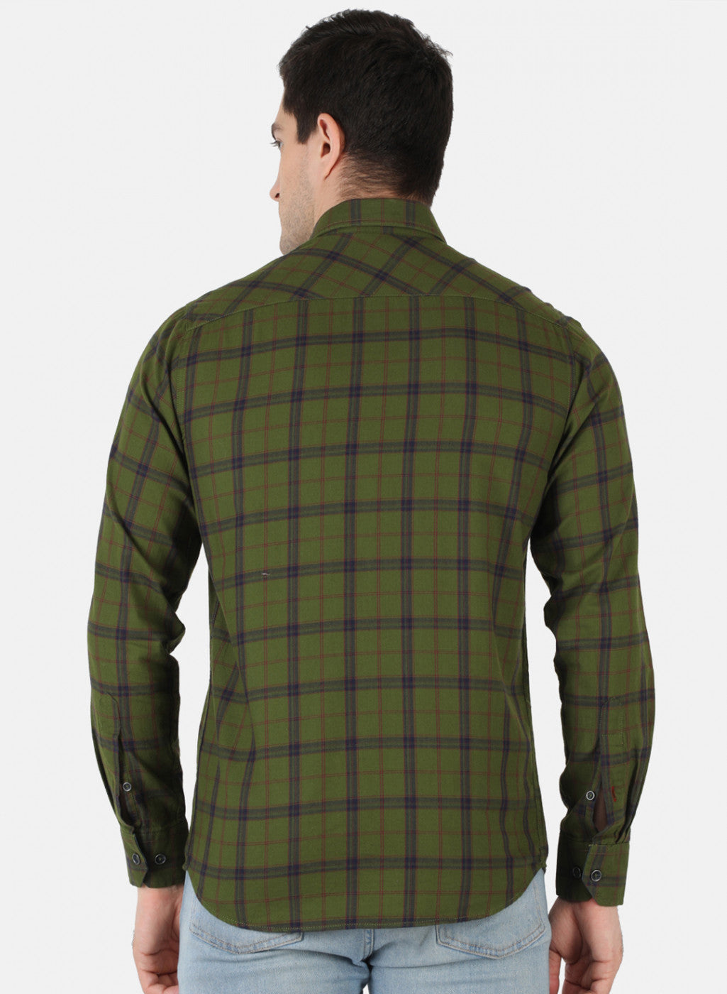 Men Green Check Shirt