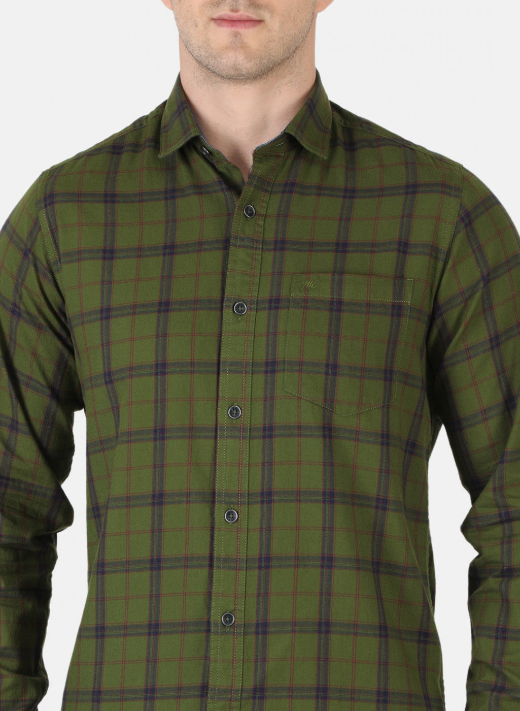 Men Green Check Shirt