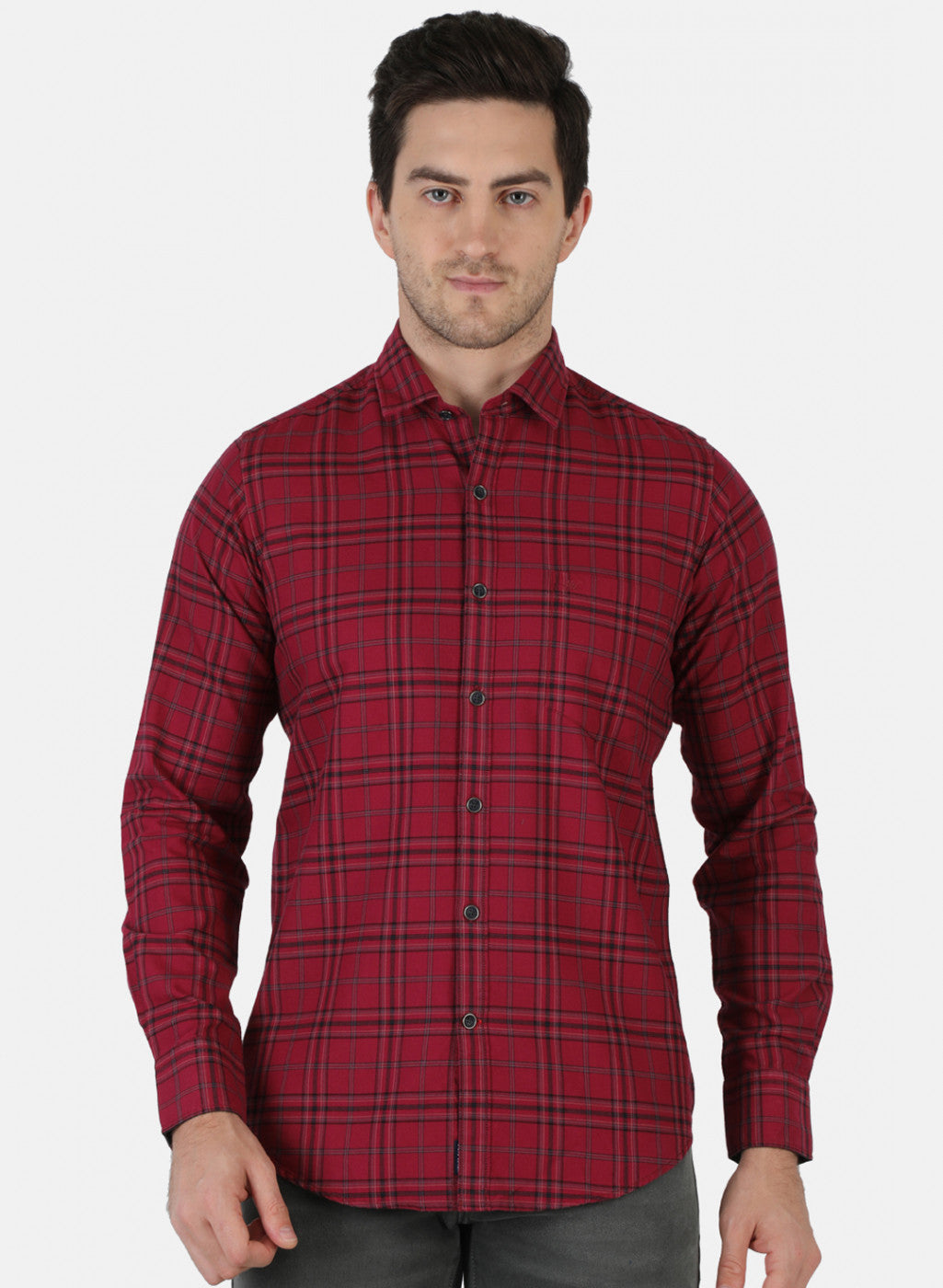 Men Red Check Shirt